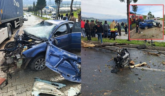 Kahramanmaraş’ta trafik kazasında otomobil hurdaya döndü