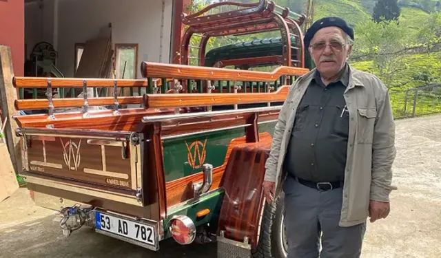 Hurda Arazi Aracını Ahşap Sanatına Dönüştürdü: Kündekari Ustasından Görenleri Şaşırtan Dokunuş