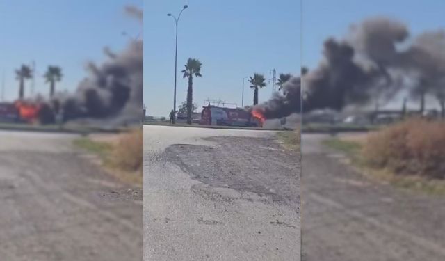 Kahramanmaraş’ta Seyir Halindeki Tanker Alev Aldı