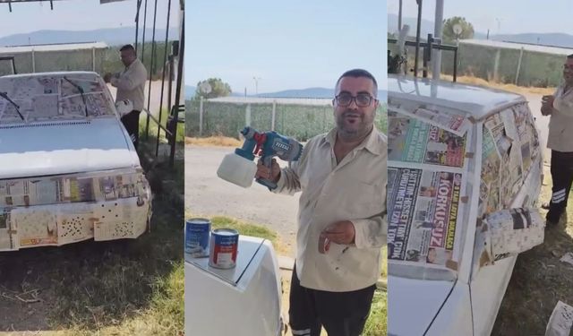 Kahramanmaraş’ta boya fiyatını yüksek buldu, aracını kendi imkanlarıyla yeniledi