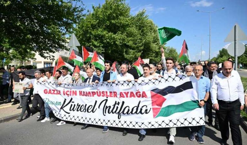 Filistin için eylem yapan ABD'li öğrencilere Kahramanmaraş'tan destek