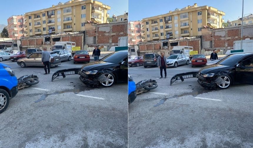 Kahramanmaraş’ta otomobil ile motosiklet çarpıştı: 1 kişi yaralandı
