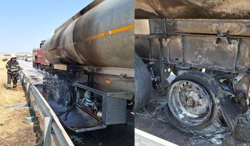 Kahramanmaraş’ta akaryakıt TIR’ı son anda kurtarıldı