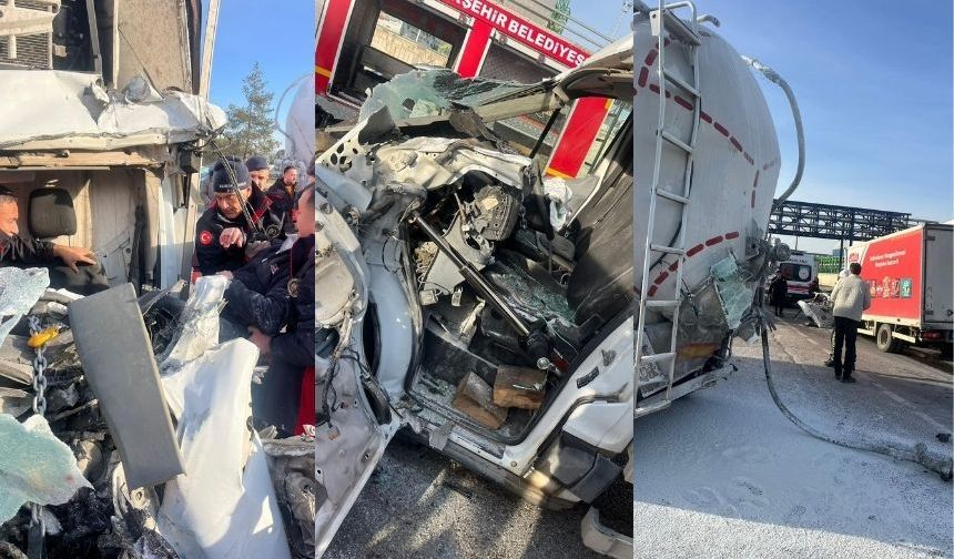 Kahramanmaraş’ta kamyonet ile tanker çarpıştı, 1’i ağır 2 yaralı