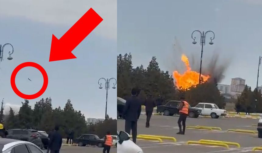 İran İHA’sının, Azerbaycan’a düştüğü anlar!