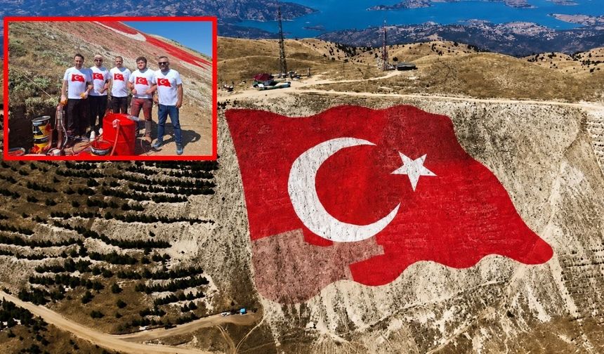 Ahır Dağı Zirvesindeki Dev Türk Bayrağı Yenilendi