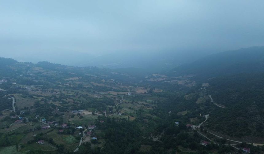 Kahramanmaraş'ta İki İlçenin Buluştuğu Noktada Karadeniz'i Andıran Sis Manzarası