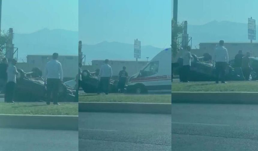 Kahramanmaraş’ta kontrolden çıkan araç takla attı