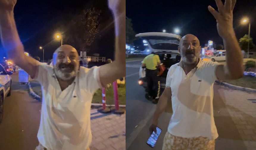 Polisin alkollü sürücü ile imtihanı!
