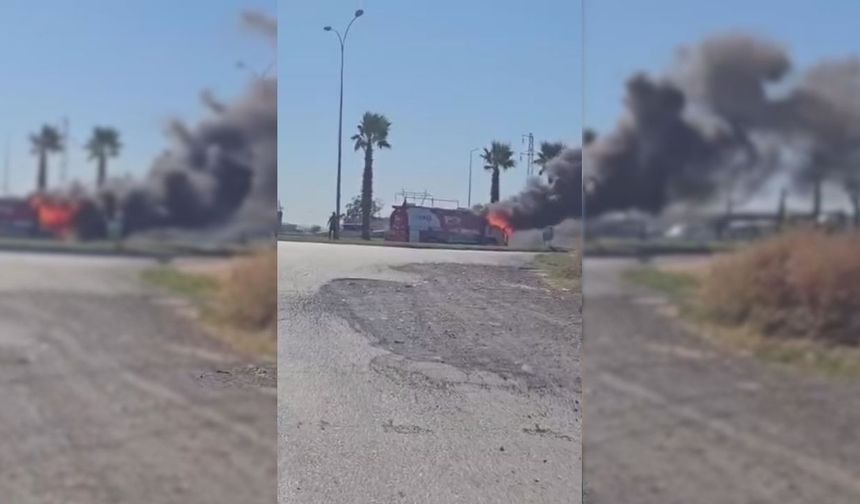 Kahramanmaraş’ta Seyir Halindeki Tanker Alev Aldı