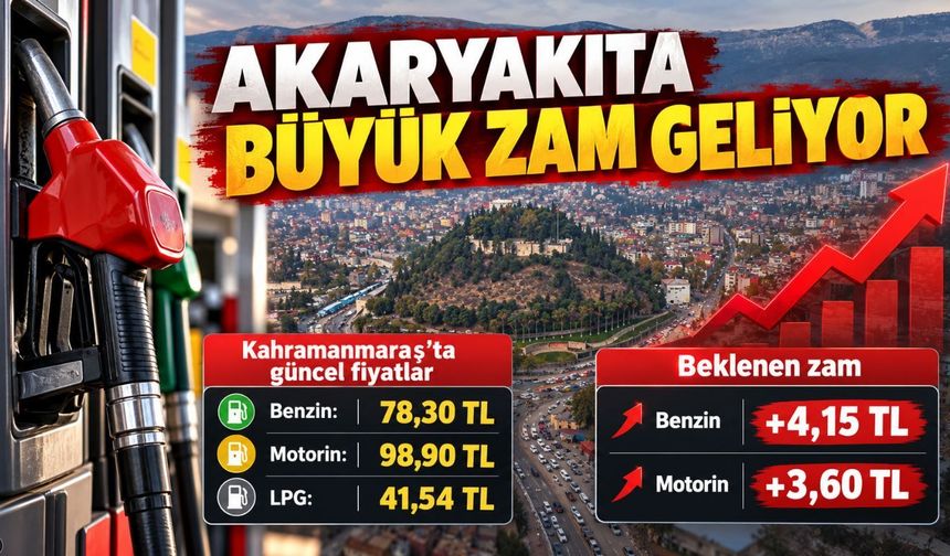 Kahramanmaraş’ta Akaryakıta Büyük Zam Geliyor: İşte Yeni Fiyatlar