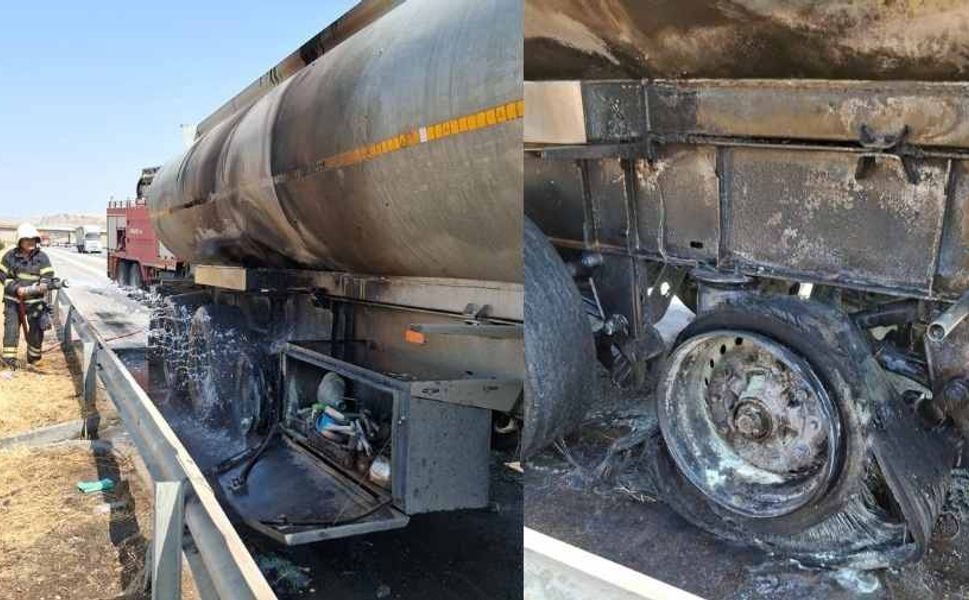 Kahramanmaraş’ta akaryakıt TIR’ı son anda kurtarıldı