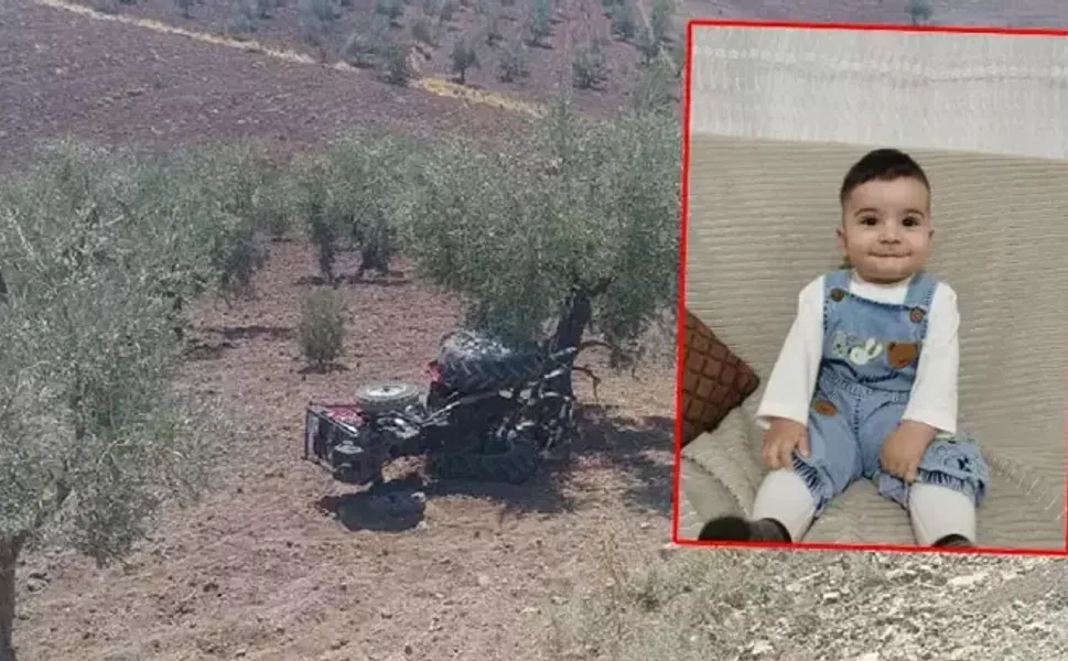 Dedesinin kullandığı traktör devrildi, 2 yaşındaki Barış öldü