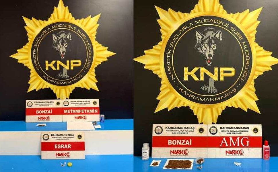Kahramanmaraş’ta çeşitli türlerde yasaklı madde ele geçirildi