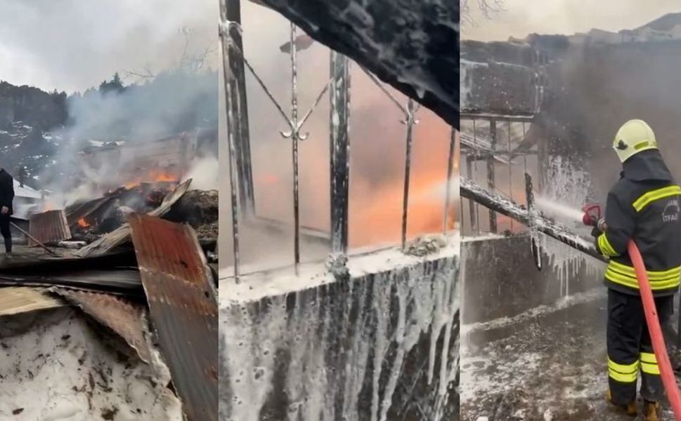 Kahramanmaraş’ta yanan ahır kullanılamaz hale geldi