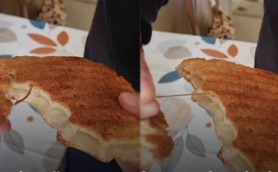 Sahurda tost yaparken dilimlediği ekmekten paket lastiği çıktı