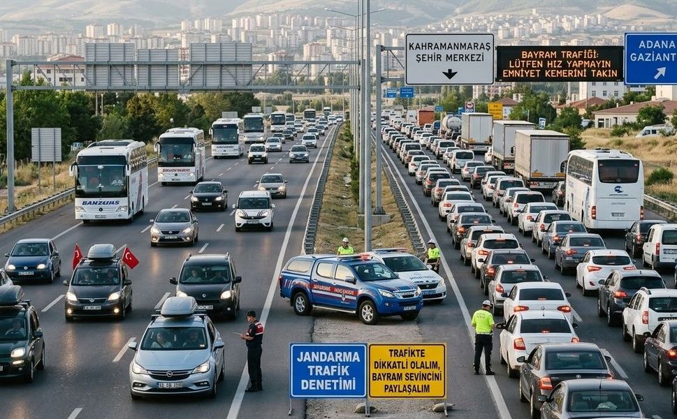 Kahramanmaraş’ta Bayram Trafiği Başladı Yola Çıkacaklar Dikkat!