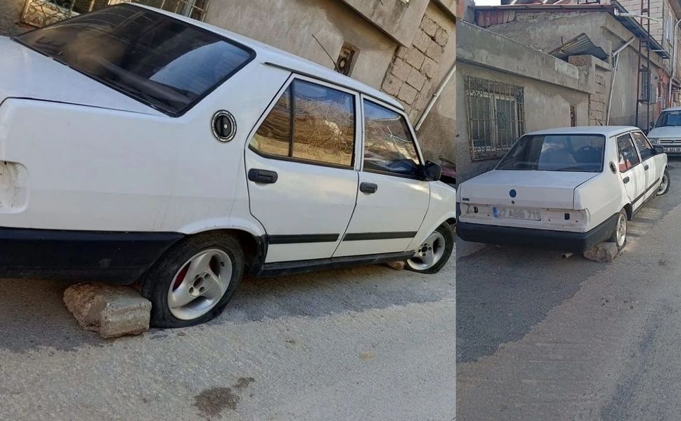 Kahramanmaraş’ta park halindeki iki aracın lastikleri kesildi