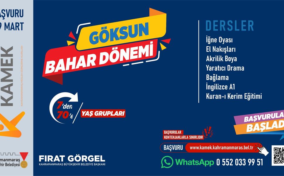 Göksun’da KAMEK Kurslarına Kayıtlar Başladı!