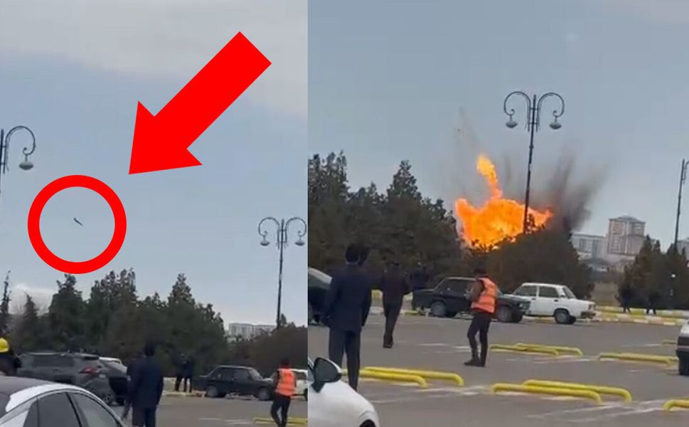 İran İHA’sının, Azerbaycan’a düştüğü anlar!