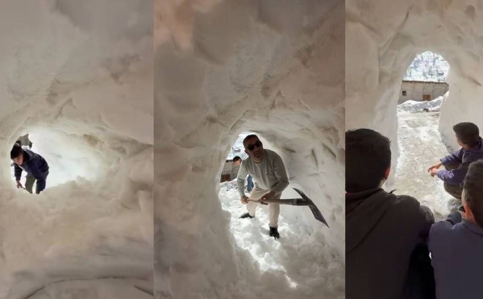 Bu ilçede hayat kardan tünellerde sürüyor