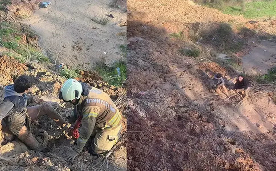 Bisikletiyle gezen çocuk çamura saplandı; 'İmdat' çığlığını duyan polis kurtardı