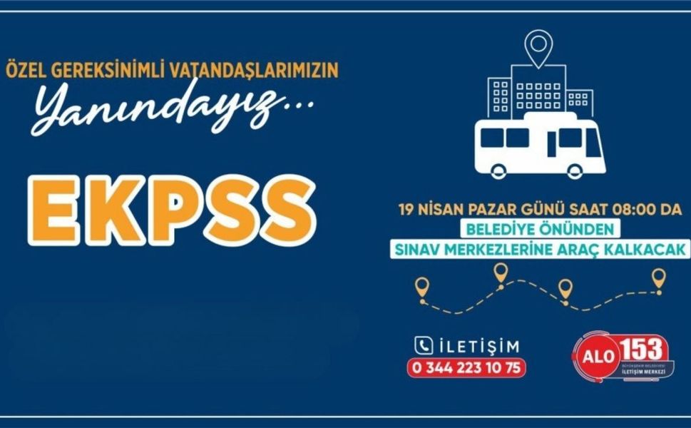 EKPSS’ye Girecek Vatandaşlara Büyükşehir’den Ulaşım Desteği