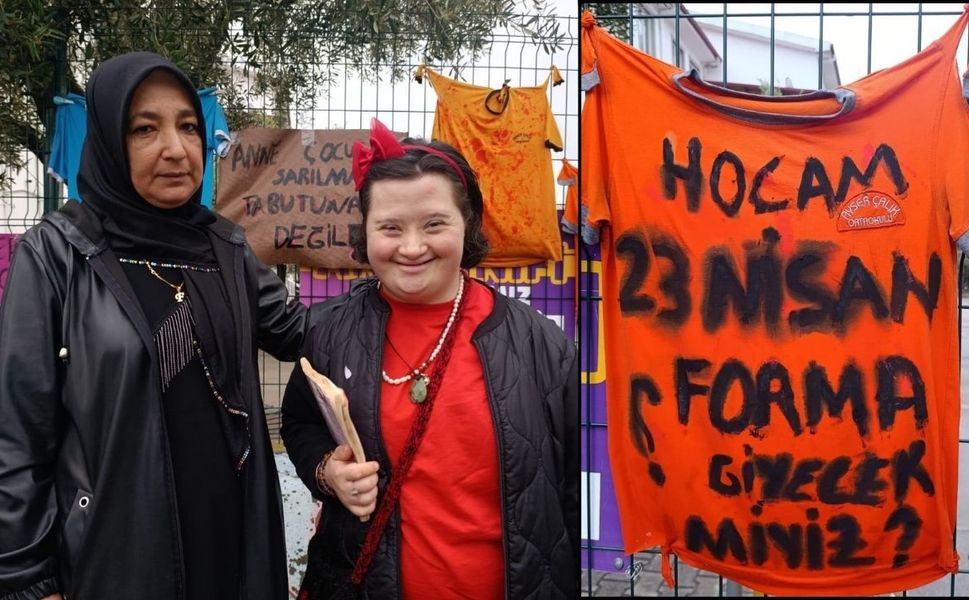 Öğretmen Ayla Kara'nın yakınları okulda dua etti