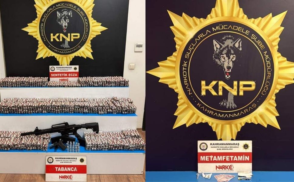 Kahramanmaraş'ta Narkotik ekiplerinden yasaklı madde ve silah operasyonu: 3 tutuklama
