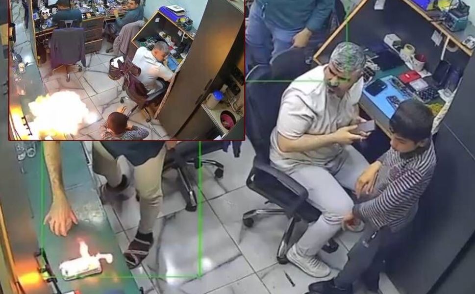 Şarjdaki telefon alev aldı, yanmaktan son anda kurtuldu!