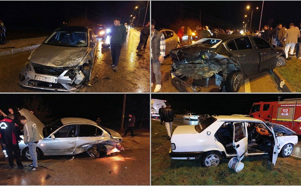 Kahramanmaraş’ta zincirleme kaza: 4 araç birbirine girdi