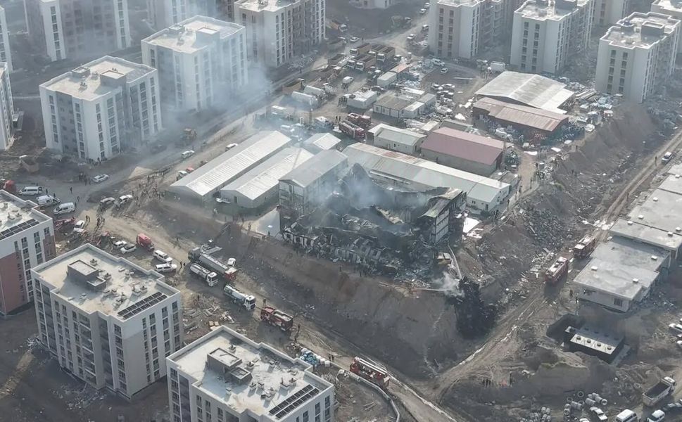 Kahramanmaraş’ta işçi konteynerinde çıkan yangın söndürüldü