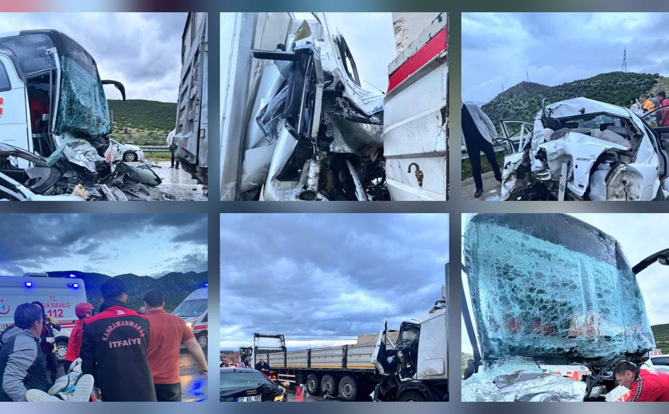 Kahramanmaraş'ta 13 araçlık zincirleme kazada 10 Kişi yaralandı