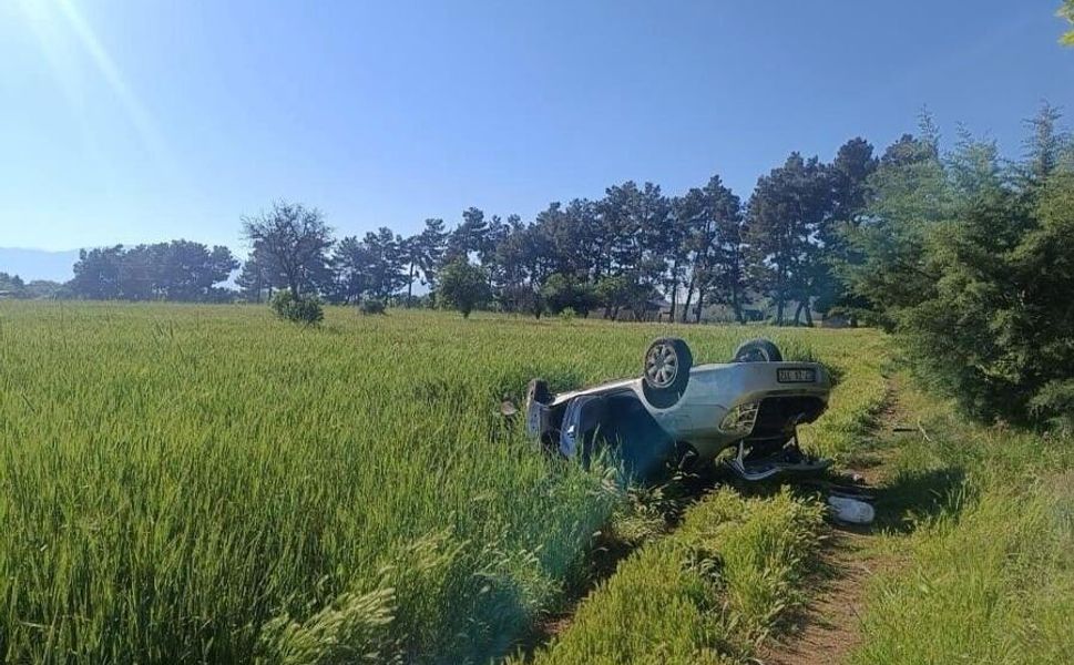 Köpeğe çarpmamak için manevra yapan otomobil tarlaya uçtu: 1 ölü, 2 yaralı