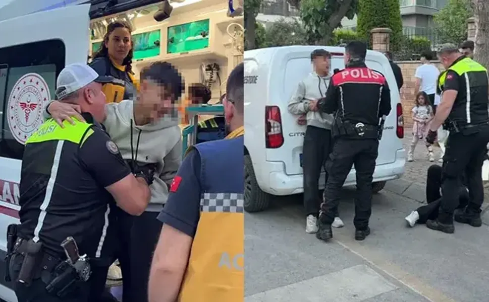 Kaçan motosiklet sürücüsü, kazadan sonra polise sarılıp ağladı