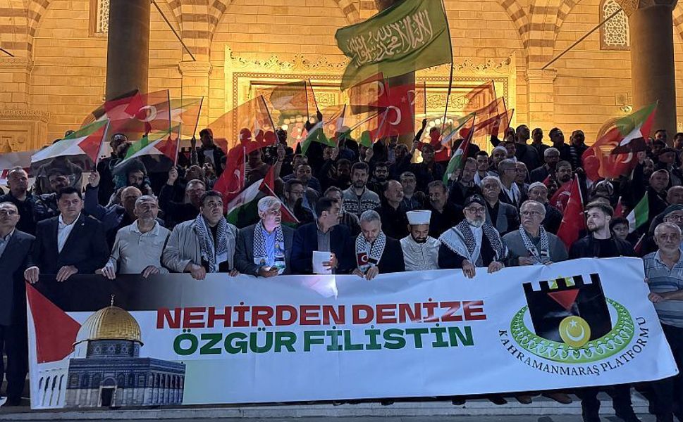 İsrail'in Küresel Sumud Filosu'na saldırısı Kahramanmaraş'ta protesto edildi