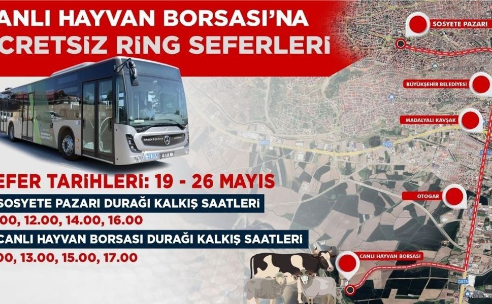 Canlı Hayvan Borsası’na Ücretsiz Ring Seferleri Başlıyor