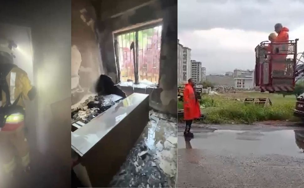 Kahramanmaraş’ta apartman yangınında mahsur kalan 4 kişi kurtarıldı