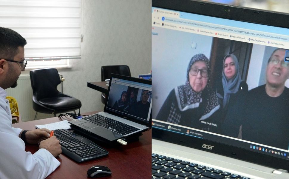 Kahramanmaraş'ta 91 yaşındaki hasta, doktorla görüntülü görüşerek evinden muayene oldu