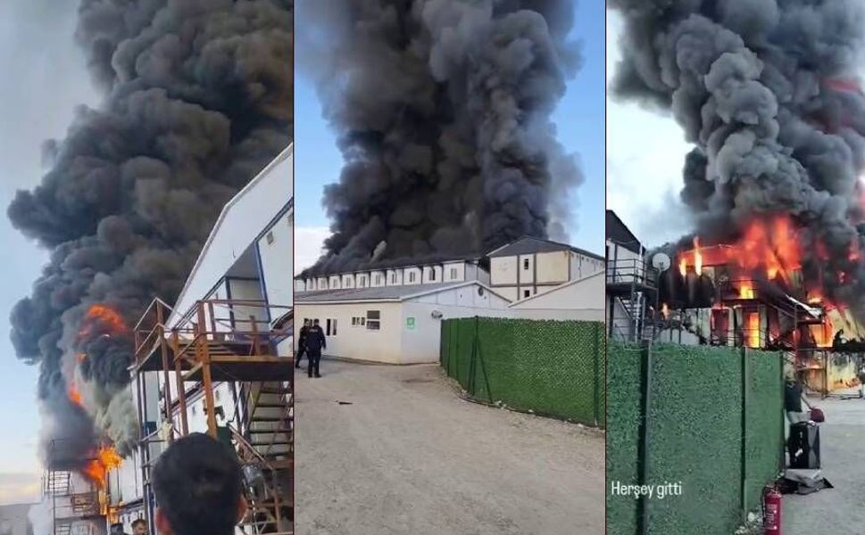 Kahramanmaraş’ta 1 İşçinin Öldüğü Yangın Böyle Görüntülendi