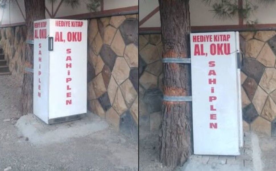 Kahramanmaraş’ta Dağ Evinin Önüne Kurduğu Kitaplıkla Edebiyat Mirasını Yaşatıyor