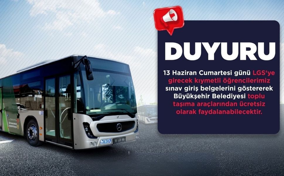 Kahramanmaraş’ta LGS Günü Öğrencilere Ücretsiz Ulaşım Desteği