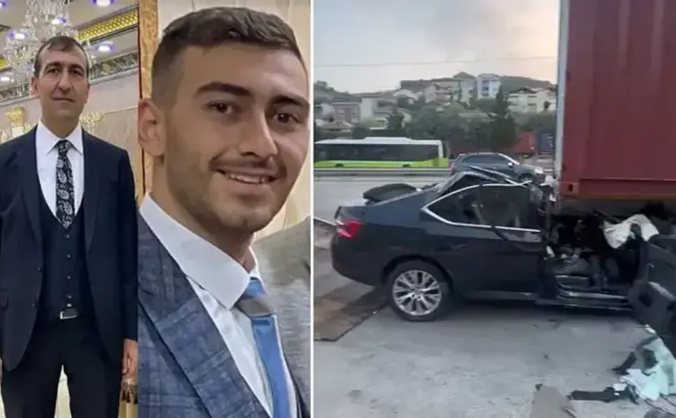 Otomobil, TIR'ın altına girdi, baba ve oğlu öldü