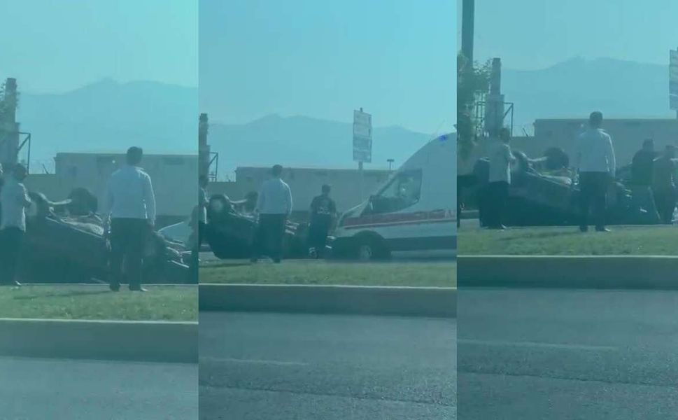 Kahramanmaraş’ta kontrolden çıkan araç takla attı
