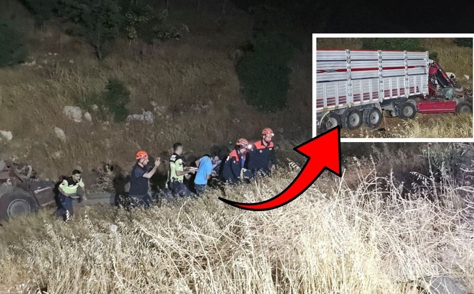 Kahramanmaraş'ta kamyon tıra arkadan çarptı: 1 yaralı