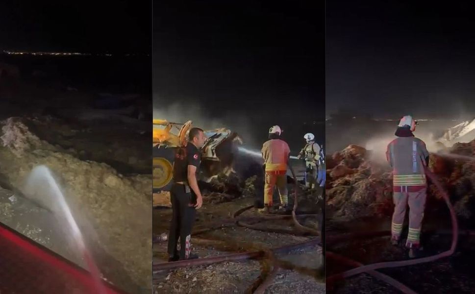 Kahramanmaraş’ta samanlıkta çıkan yangın söndürüldü