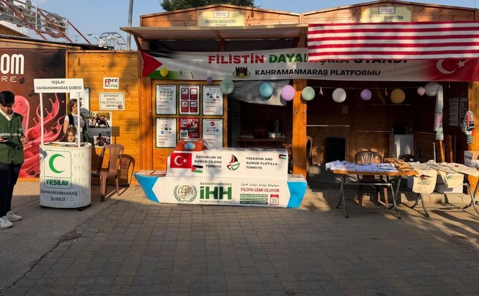 Kahramanmaraş'ta Filistin dayanışma standı açıldı