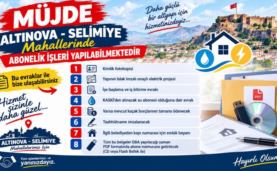Selimiye ve Altınova’da Elektrik Aboneliği Başladı