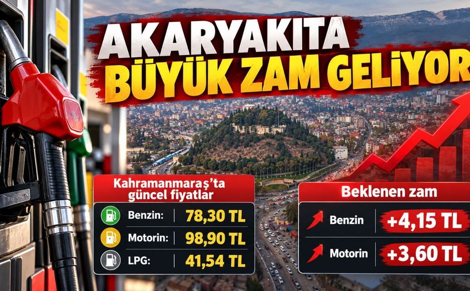 Kahramanmaraş’ta Akaryakıta Büyük Zam Geliyor: İşte Yeni Fiyatlar