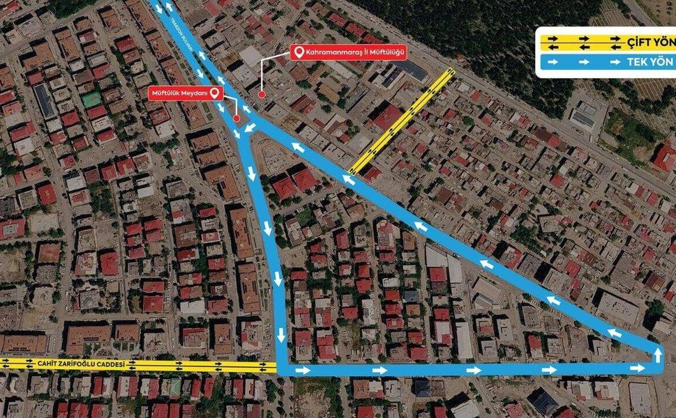 Kahramanmaraş’ta Müftülük kavşağında ışıklar kaldırıldı